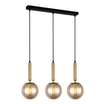 ITALUX - Chandelier on a string RAVENA 3xE27/5W/230V black/gold