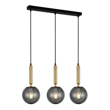 ITALUX - Chandelier on a string RAVENA 3xE27/5W/230V black/gold