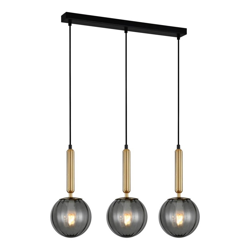 ITALUX - Chandelier on a string RAVENA 3xE27/5W/230V black/gold