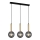 ITALUX - Chandelier on a string RAVENA 3xE27/5W/230V black/gold