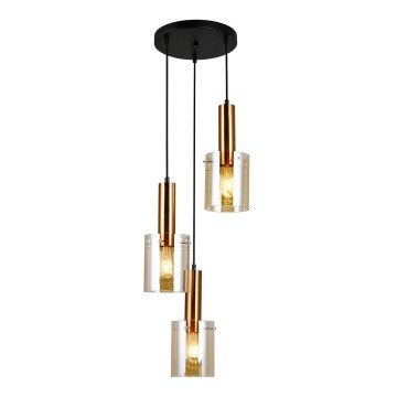 ITALUX - Chandelier on a string SARDO 3xE27/40W/230V black/brass