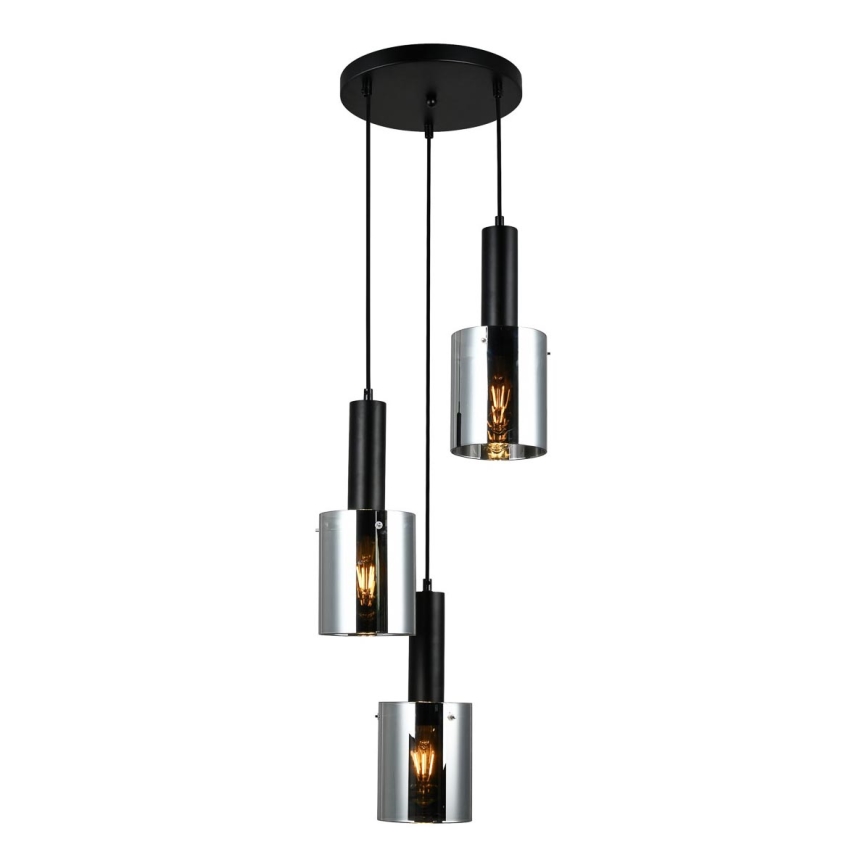 ITALUX - Chandelier on a string SARDO 3xE7/40W/230V black