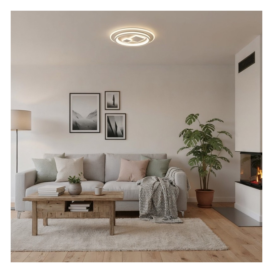 ITALUX - PARCO Dimmable LED Ceiling Light LED/55W/230V 3000-6500K Ø 50 cm White + Remote Control