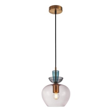 ITALUX - FANDA Cable-Hung Pendant Light 1xE27/40W/230V, Gold/Smoky Gray