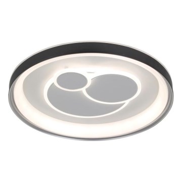 ITALUX - FLORINA LED Dimmable Ceiling Light, 46W/230V, 3000/4000/6500K, Ø 49 cm, Black + Remote Control