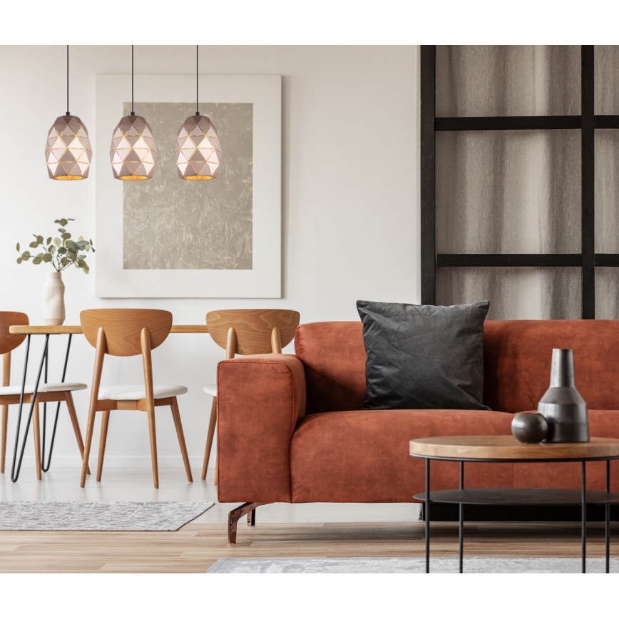 ITALUX - Chandelier on a string HARLEY 3xE27/40W/230V Rose gold