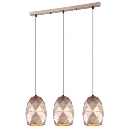 ITALUX - Chandelier on a string HARLEY 3xE27/40W/230V Rose gold