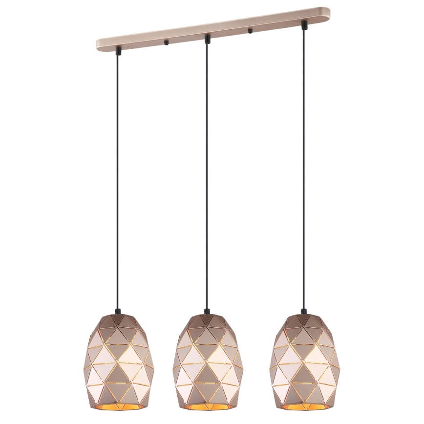 ITALUX - Chandelier on a string HARLEY 3xE27/40W/230V Rose gold