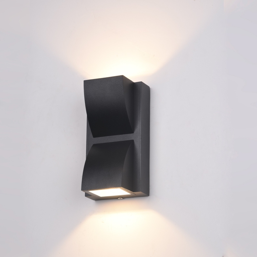 ITALUX - LED Outdoor wall light EDGAR 2xLED/3W/230V IP54 3000K black