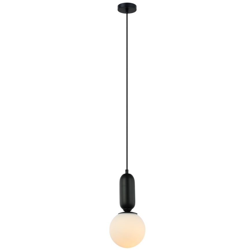 ITALUX - Chandelier on a string ALDEVA 1xE27/40W/230V d. 15 cm black