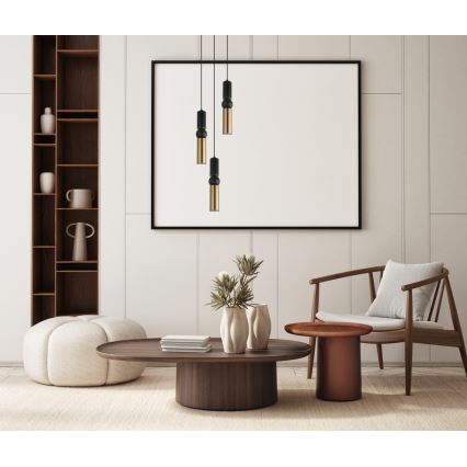 ITALUX - Chandelier on a string ISIDORA 3xGU10/25W/230V black/bronze