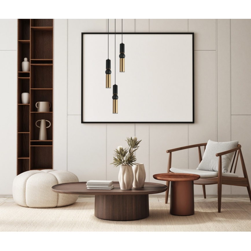 ITALUX - Chandelier on a string ISIDORA 3xGU10/25W/230V black/bronze