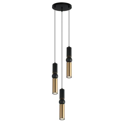 ITALUX - Chandelier on a string ISIDORA 3xGU10/25W/230V black/bronze