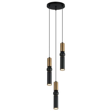 ITALUX - Chandelier on a string ISIDORA 3xGU10/25W/230V black/bronze