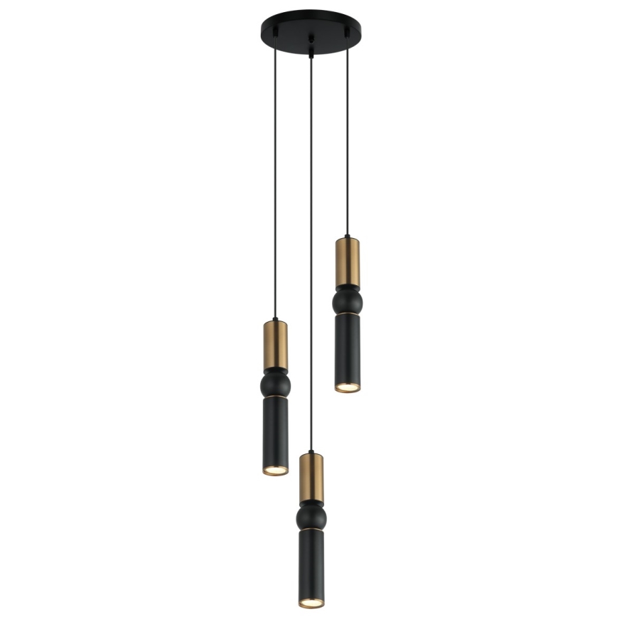ITALUX - Chandelier on a string ISIDORA 3xGU10/25W/230V black/bronze