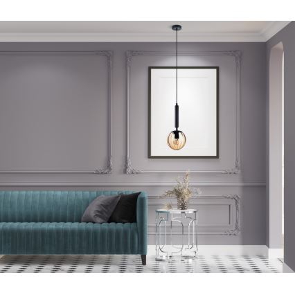 ITALUX - Chandelier on a string RAVENA 1xE27/10W/230V black