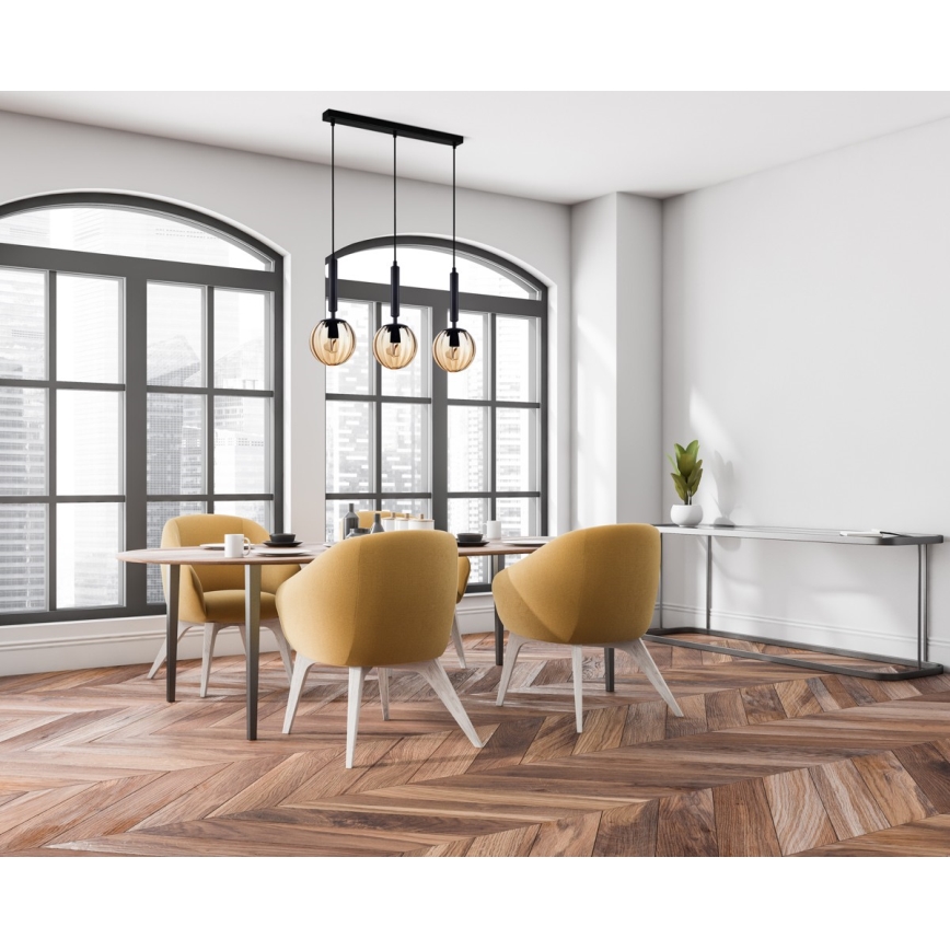 ITALUX - Chandelier on a string RAVENA 3xE27/10W/230V black
