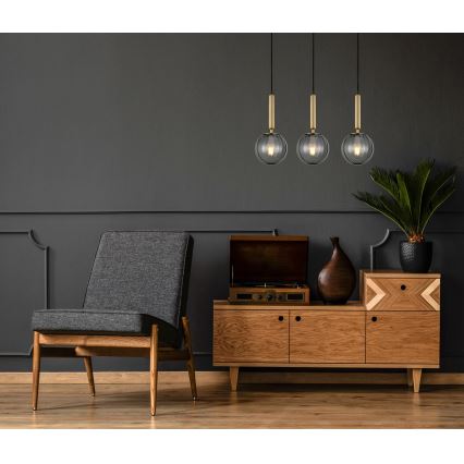 ITALUX - Chandelier on a string RAVENA 3xE27/5W/230V black/gold