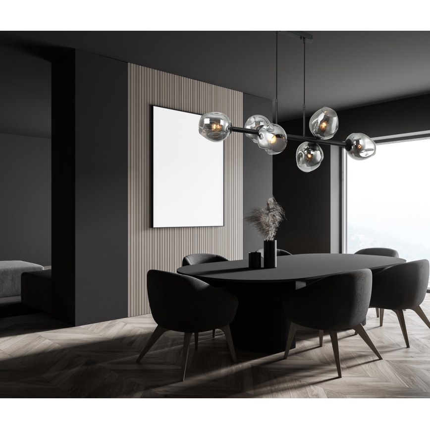 ITALUX - Chandelier on a string BORGO 6xE27/40W/230V black