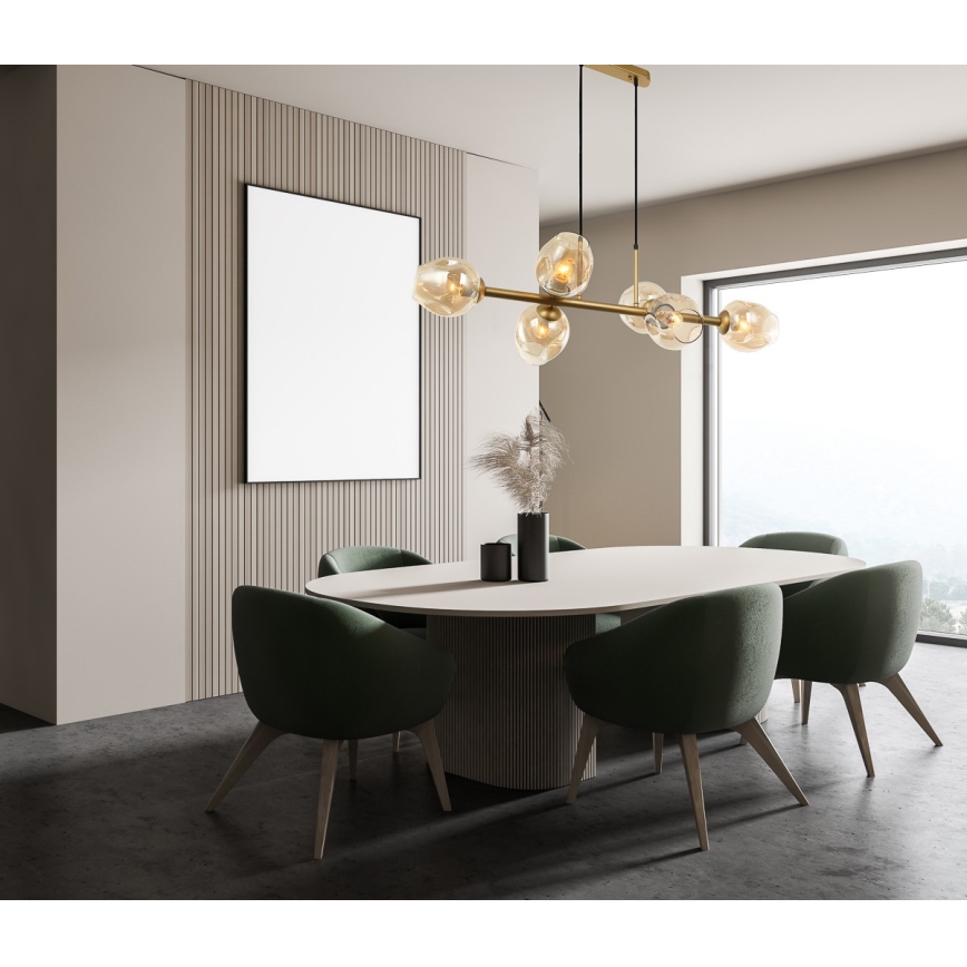 ITALUX - Chandelier on a string BORGO 6xE27/40W/230V gold