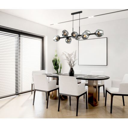 ITALUX - Chandelier on a string BORGO 8xE27/40W/230V black