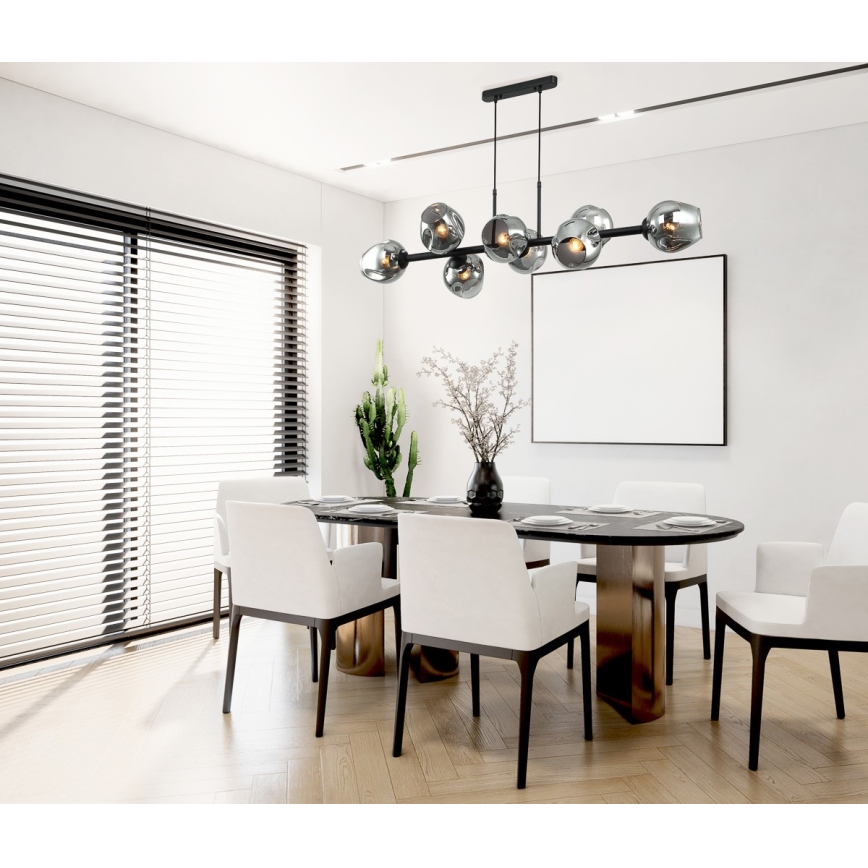 ITALUX - Chandelier on a string BORGO 8xE27/40W/230V black