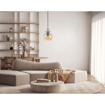 ITALUX - FANDA cable-hung pendant lamp 1xE27/40W/230V gold/smoked beige
