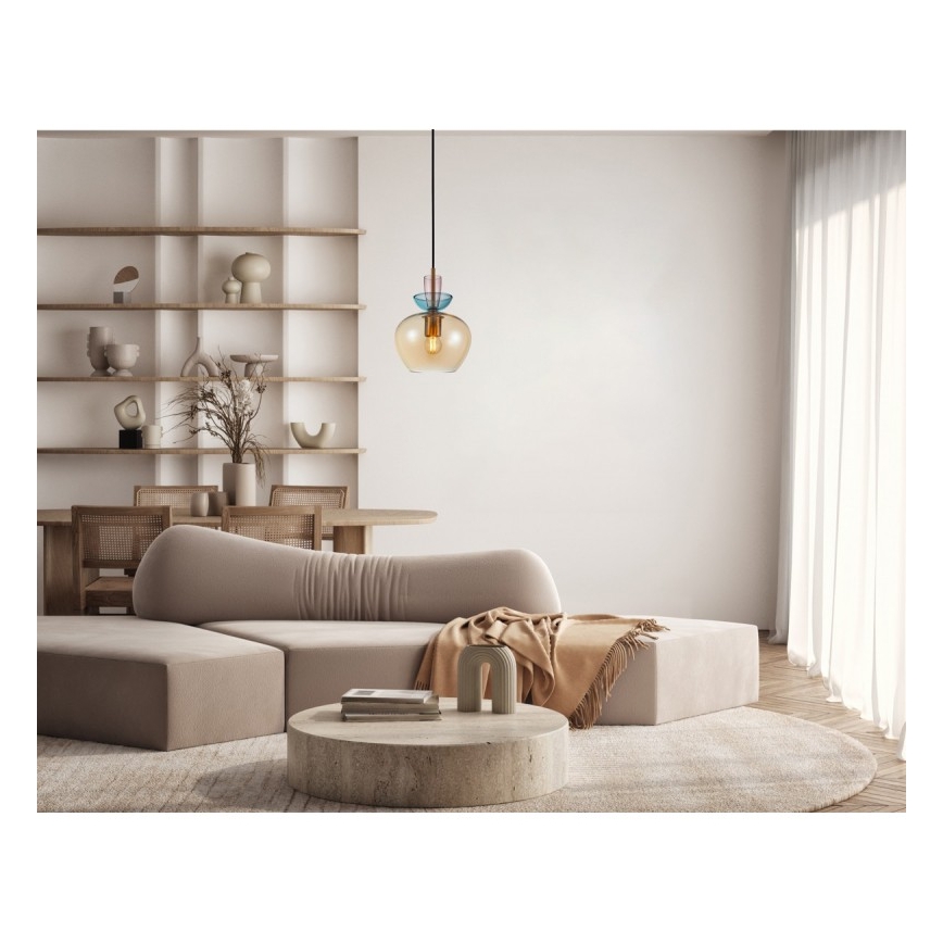 ITALUX - FANDA cable-hung pendant lamp 1xE27/40W/230V gold/smoked beige