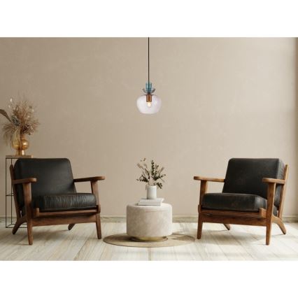 ITALUX - FANDA Cable-Hung Pendant Light 1xE27/40W/230V, Gold/Smoky Gray