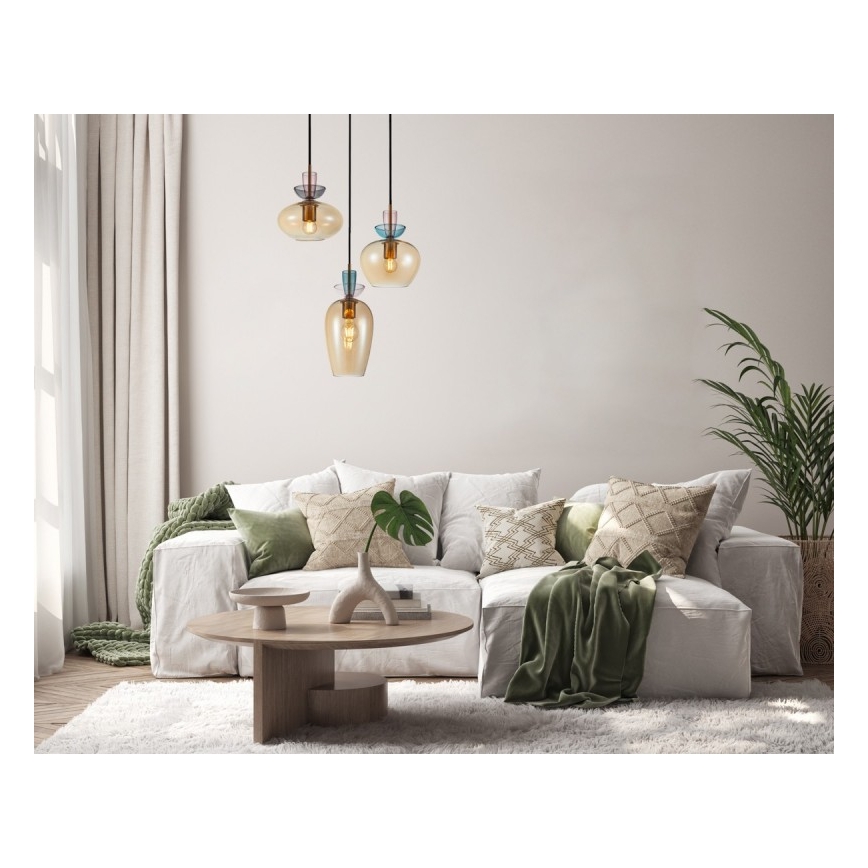 ITALUX - FANDA Cable Pendant Light 3xE27/40W/230V Gold/Smoky Beige