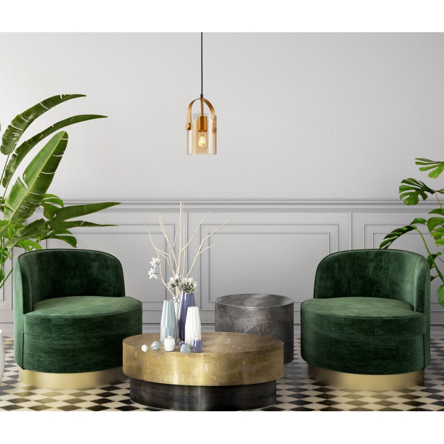 ITALUX - Chandelier on a string NANESMA 1xE27/40W/230V gold