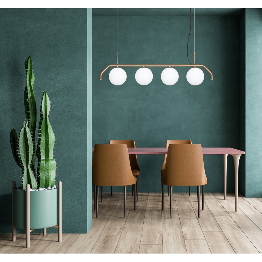 ITALUX - Chandelier on a string CARIMI 4xG9/5W/230V brass