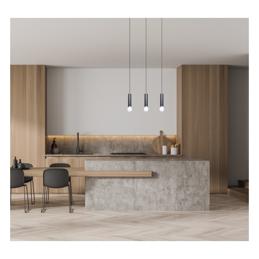 ITALUX - Cable pendant light MACERA 3xE27/40W/230V black