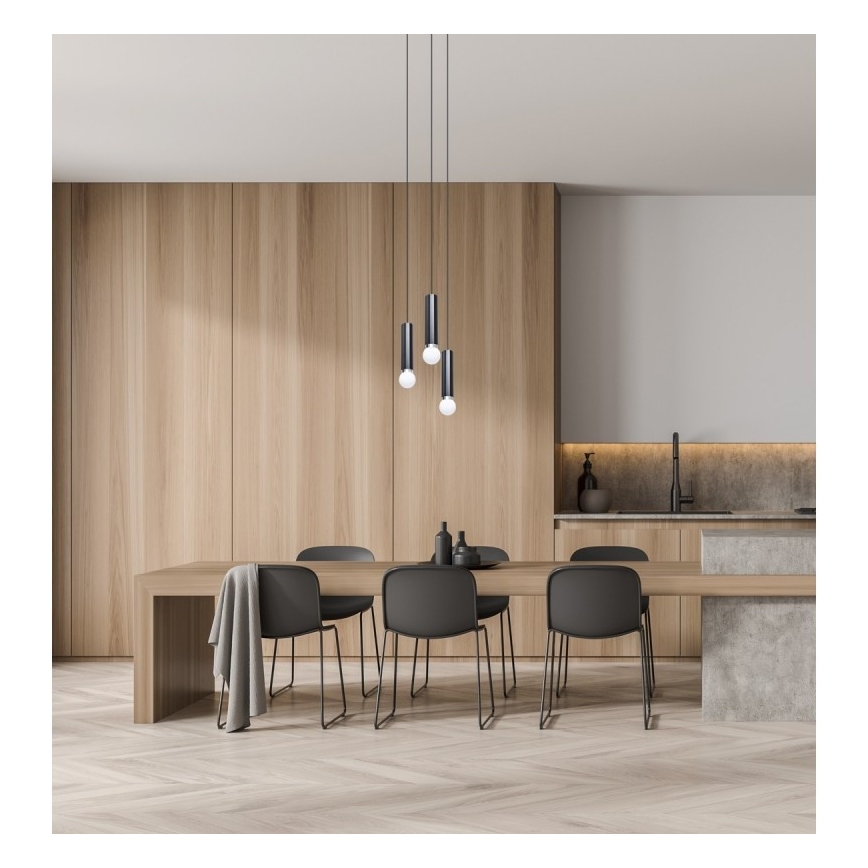 ITALUX - MACERA Cable Pendant Light 3xE27/40W/230V Black