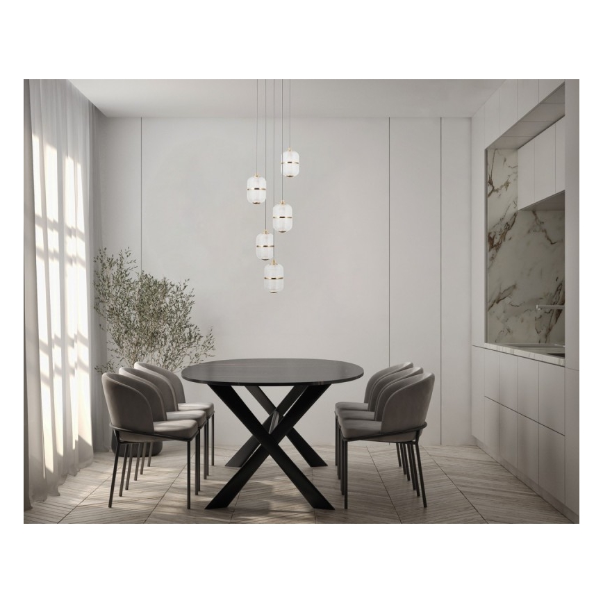 ITALUX - LED pendant lamp on cable ALANI 5xLED/5.6W/230V 3000K black/gold