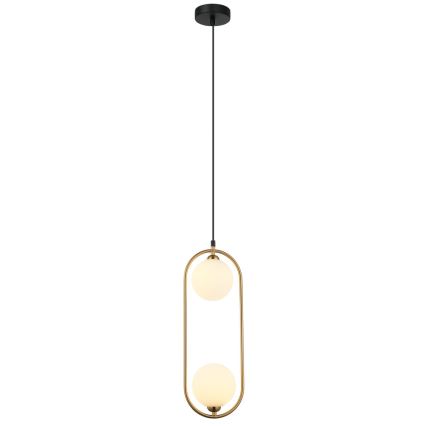 ITALUX - Chandelier on a string LUPUS 2xG9/25W/230V black/gold