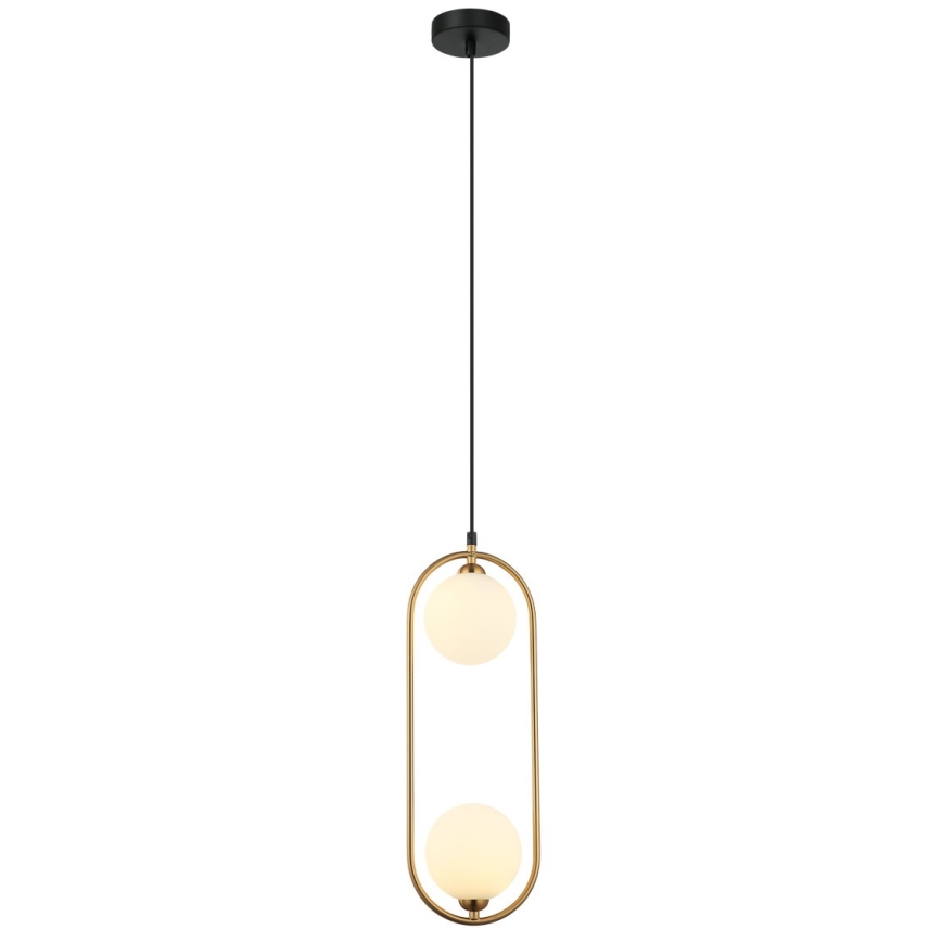 ITALUX - Chandelier on a string LUPUS 2xG9/25W/230V black/gold
