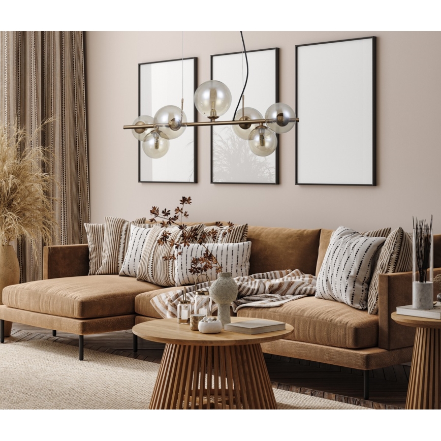ITALUX - Chandelier on a string CANELLO 7xG9/5W/230V brass