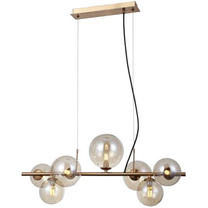 ITALUX - Chandelier on a string CANELLO 7xG9/5W/230V brass