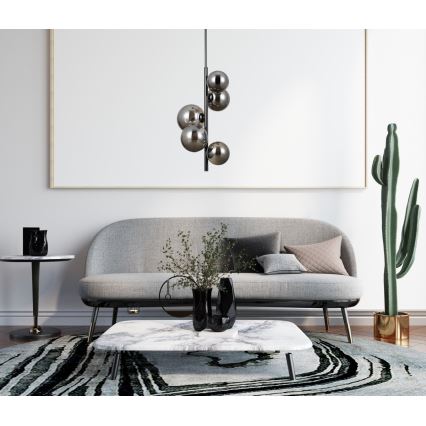 ITALUX - Chandelier on a pole CANELLO 5xG9/5W/230V black
