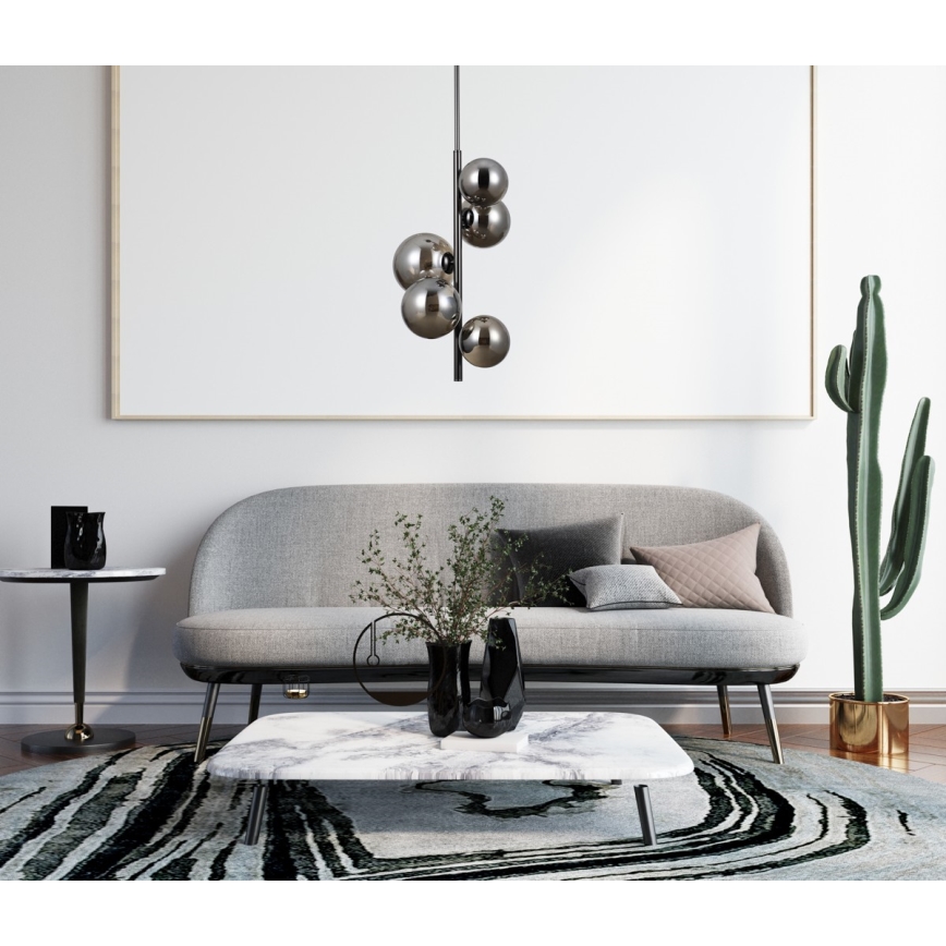 ITALUX - Chandelier on a pole CANELLO 5xG9/5W/230V black