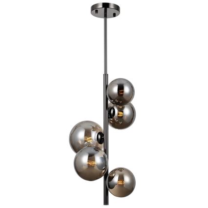 ITALUX - Chandelier on a pole CANELLO 5xG9/5W/230V black
