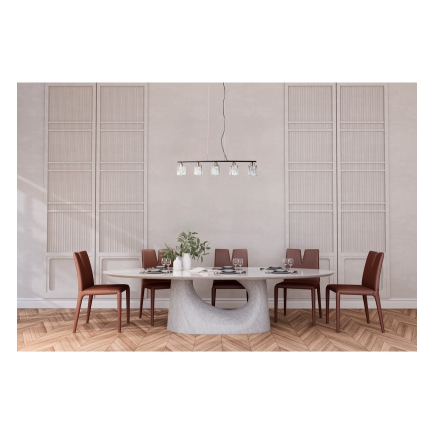 ITALUX - SIMONA Cable Pendant Light 5xE14/40W/230V Black/Gold