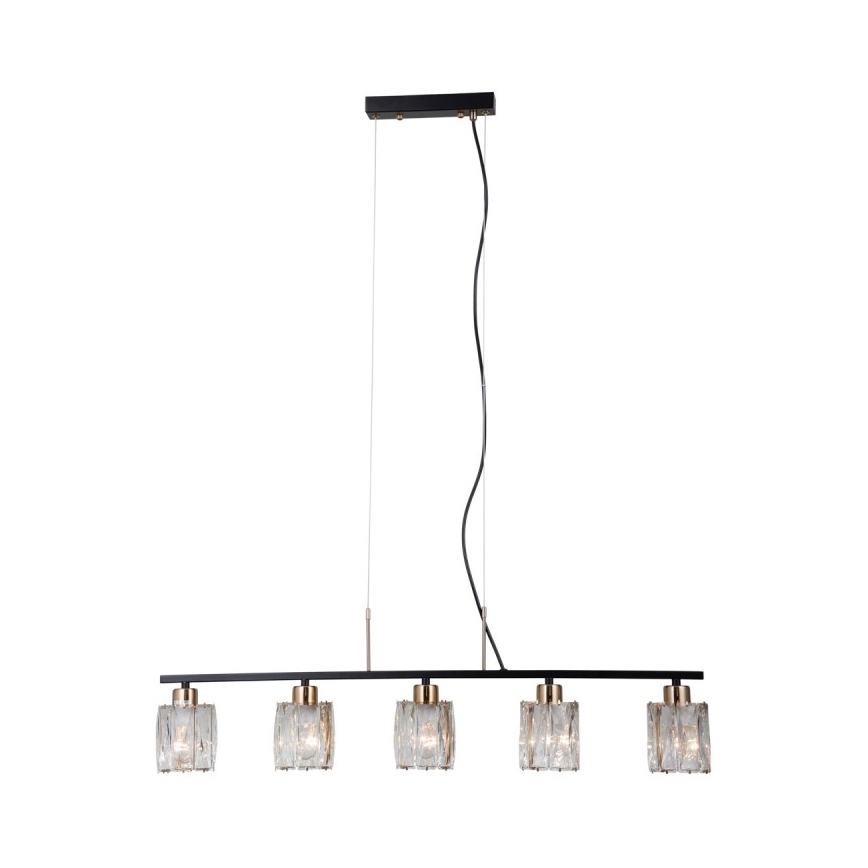 ITALUX - SIMONA Cable Pendant Light 5xE14/40W/230V Black/Gold