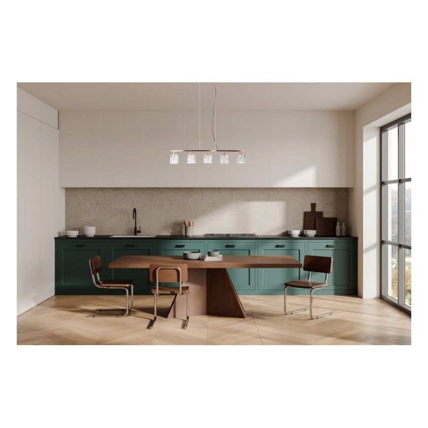 ITALUX - SIMONA cable-suspended chandelier 5xE14/40W/230V gold