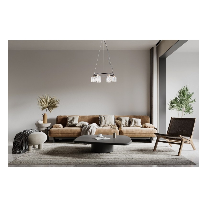 ITALUX - SIMONA cable-hung chandelier 6xE14/40W/230V black/gold