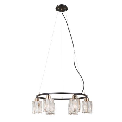 ITALUX - SIMONA cable-hung chandelier 6xE14/40W/230V black/gold