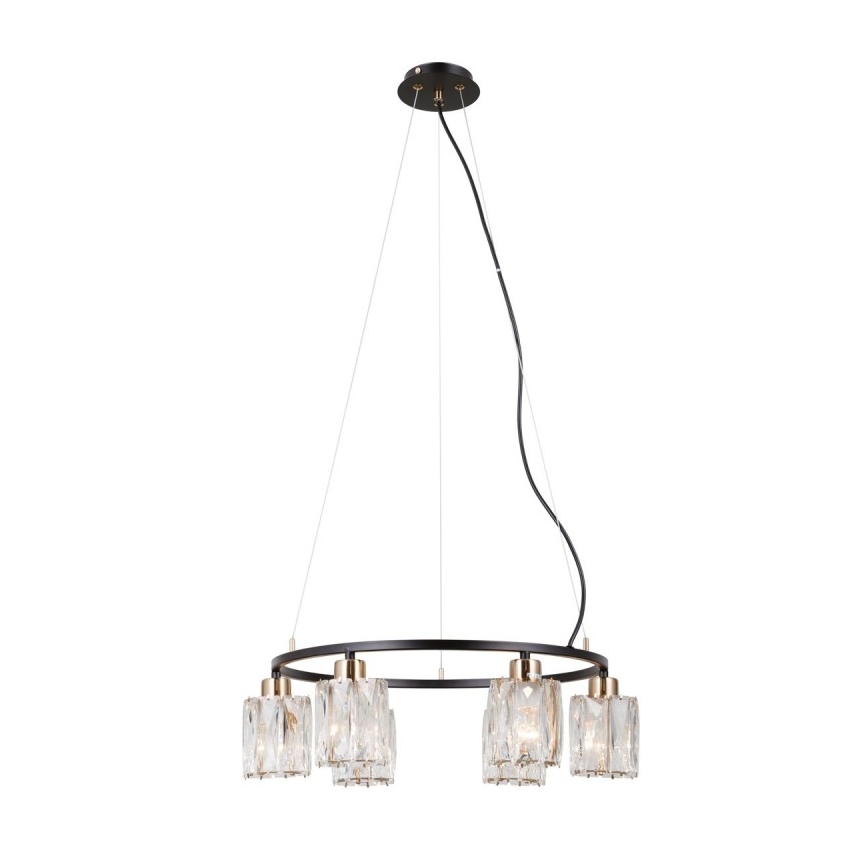ITALUX - SIMONA cable-hung chandelier 6xE14/40W/230V black/gold