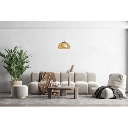 ITALUX - Cable-hung pendant AINALE 1xG9/7W/230V black/smoked brown