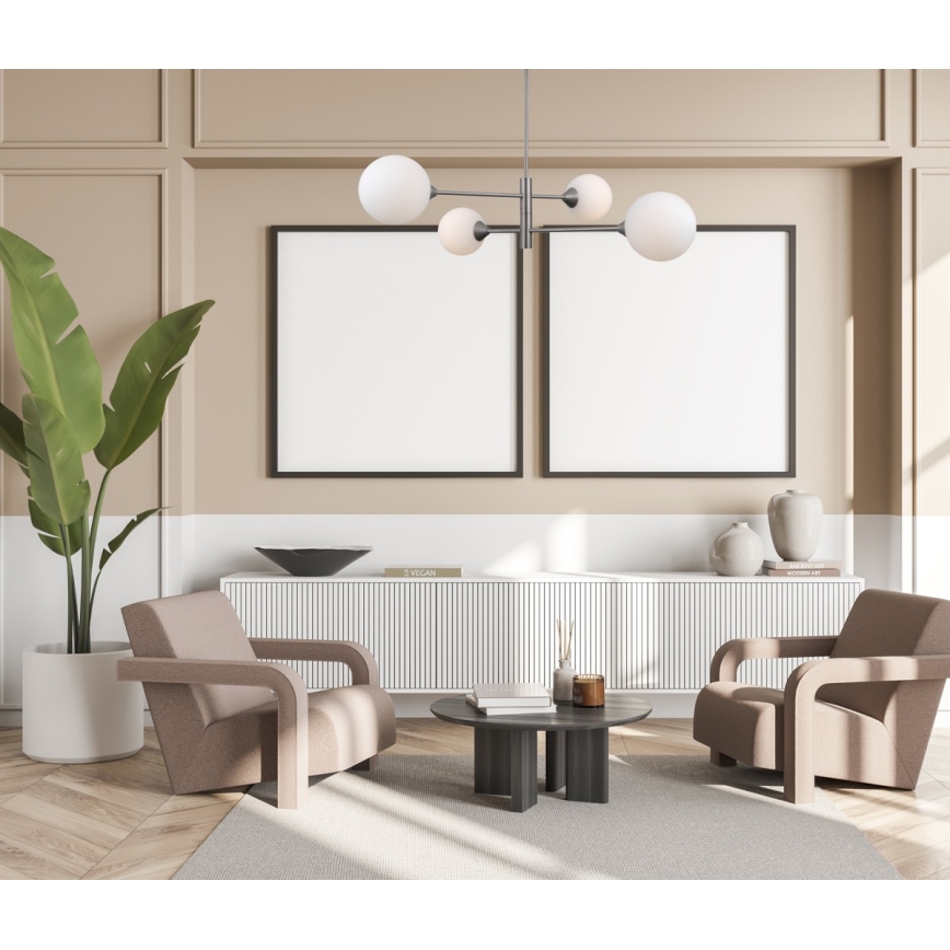 ITALUX - Chandelier on a pole EVORA 4xG9/5W/230V nickel